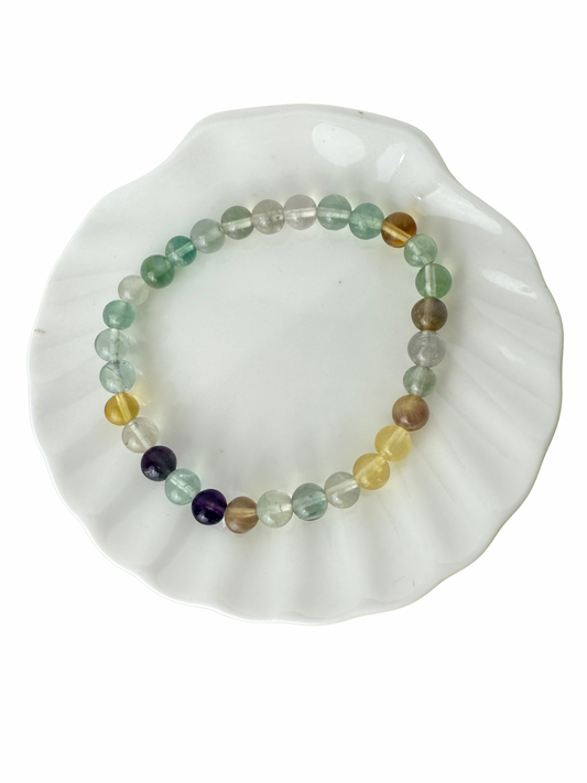 Fluorite bracelet ball 6 mm