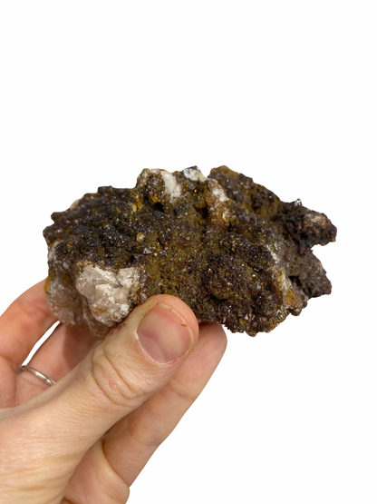 Mangaan Kwarts met Druzy Hematiet kristallen (Quartz Manganesse)