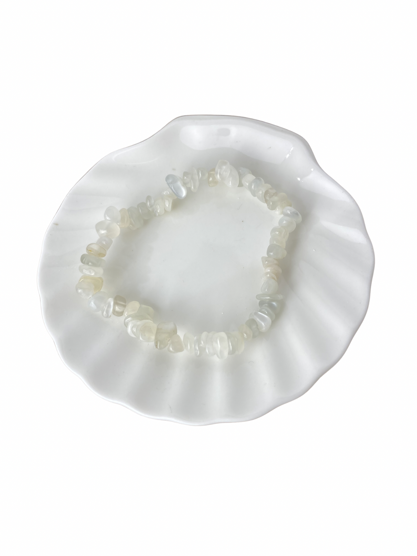 Maansteen (wit) armband split