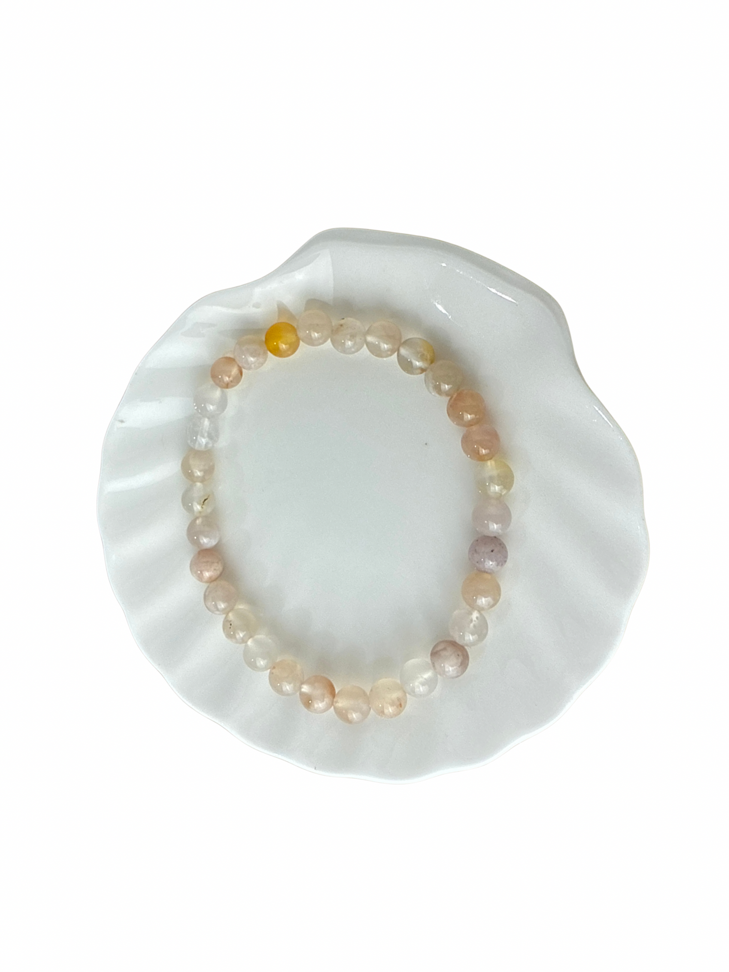 Bloemaagaat kogelarmband 6 mm