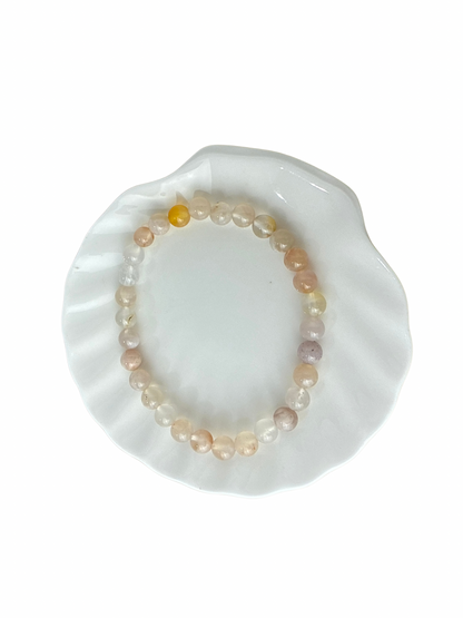 Bloemaagaat kogelarmband 6 mm