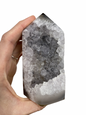 Agate tower with druzy Amethyst