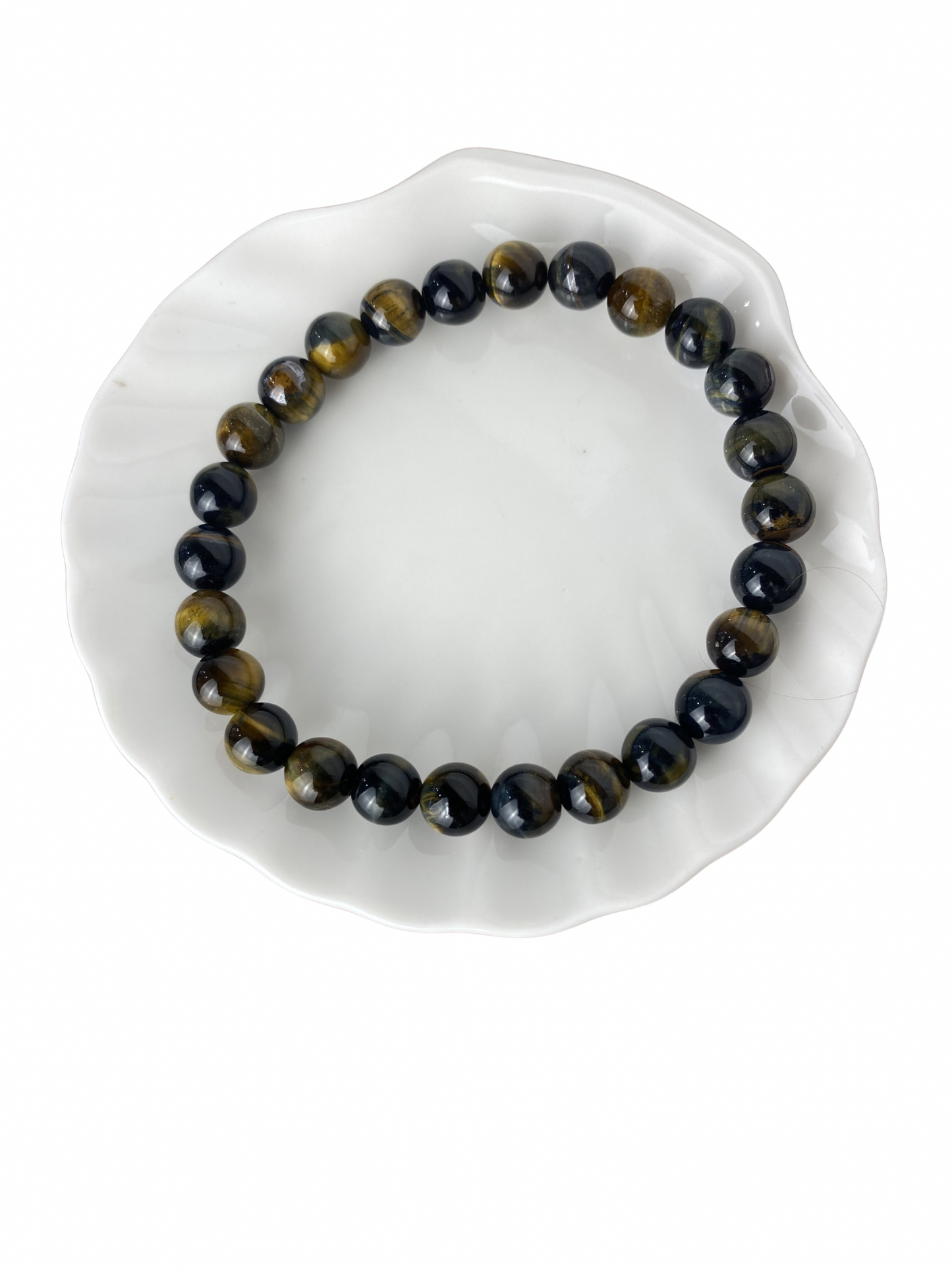 Tijgeroog kogelarmband 8 mm (21 cm)