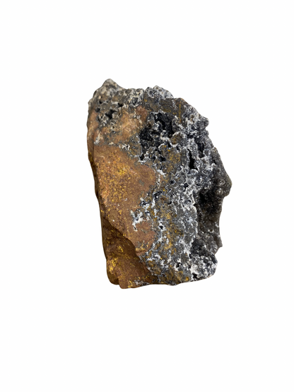Mangaan Kwarts met Druzy Hematiet kristallen (Manganiet)