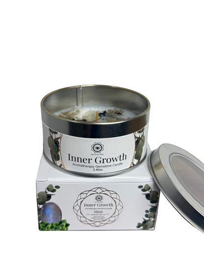 Gemstone scented candle Green Tree: Inner Growth - Mint