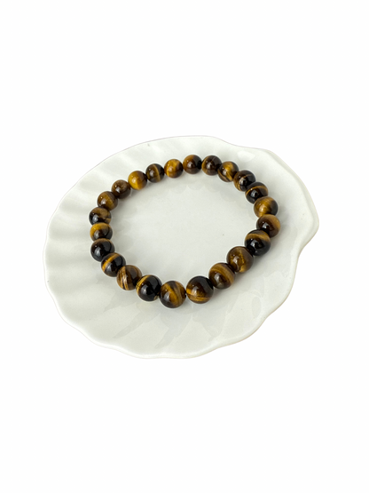 Tijgeroog kogelarmband 8 mm