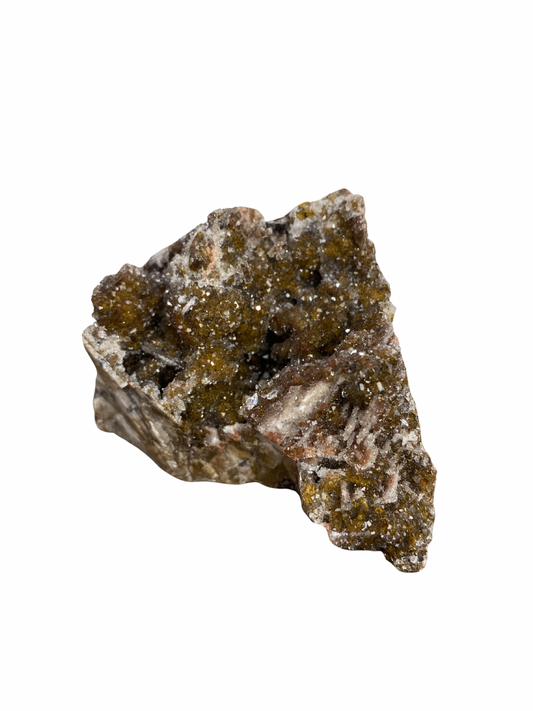 Mangaan Kwarts met Druzy Hematiet kristallen (Manganiet) 1