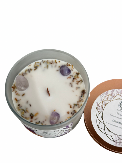 Gemstone scented candle Green Tree: Healing - Lavender