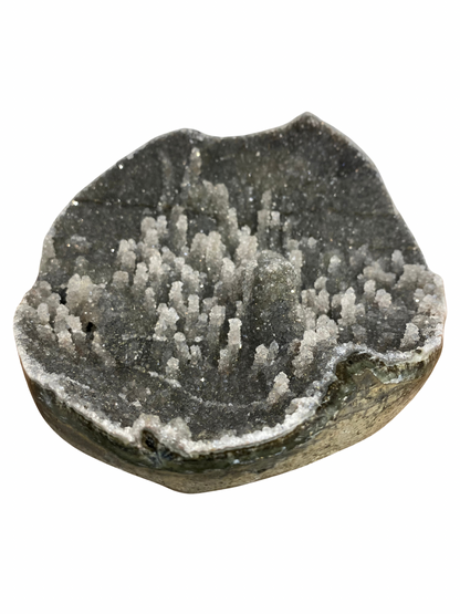 Zwarte Galaxy Amethist geode met stalactiet kristallen (Uruguay) | 1,8 kg