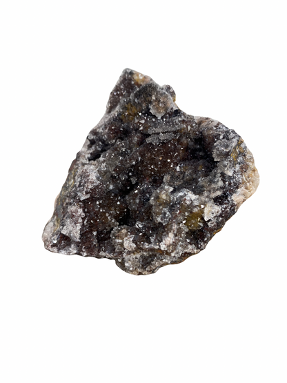 Mangaan Kwarts met Druzy Hematiet kristallen (Manganiet)