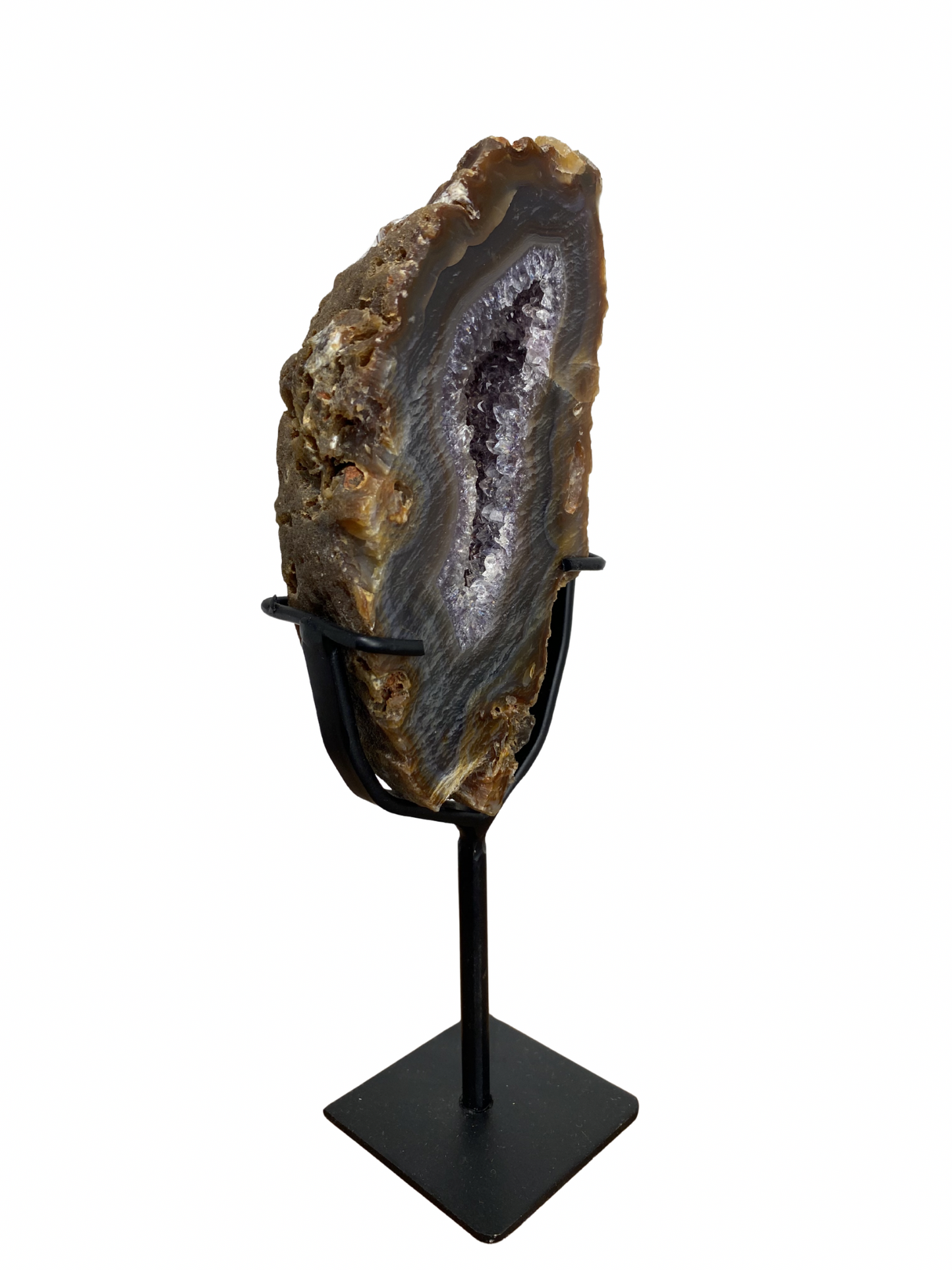 Agate tower with druzy Amethyst