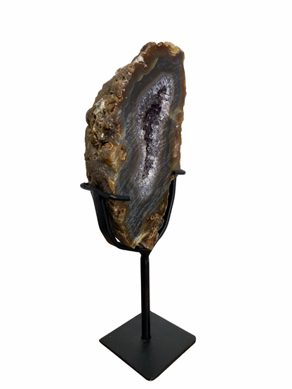 Agate tower with druzy Amethyst