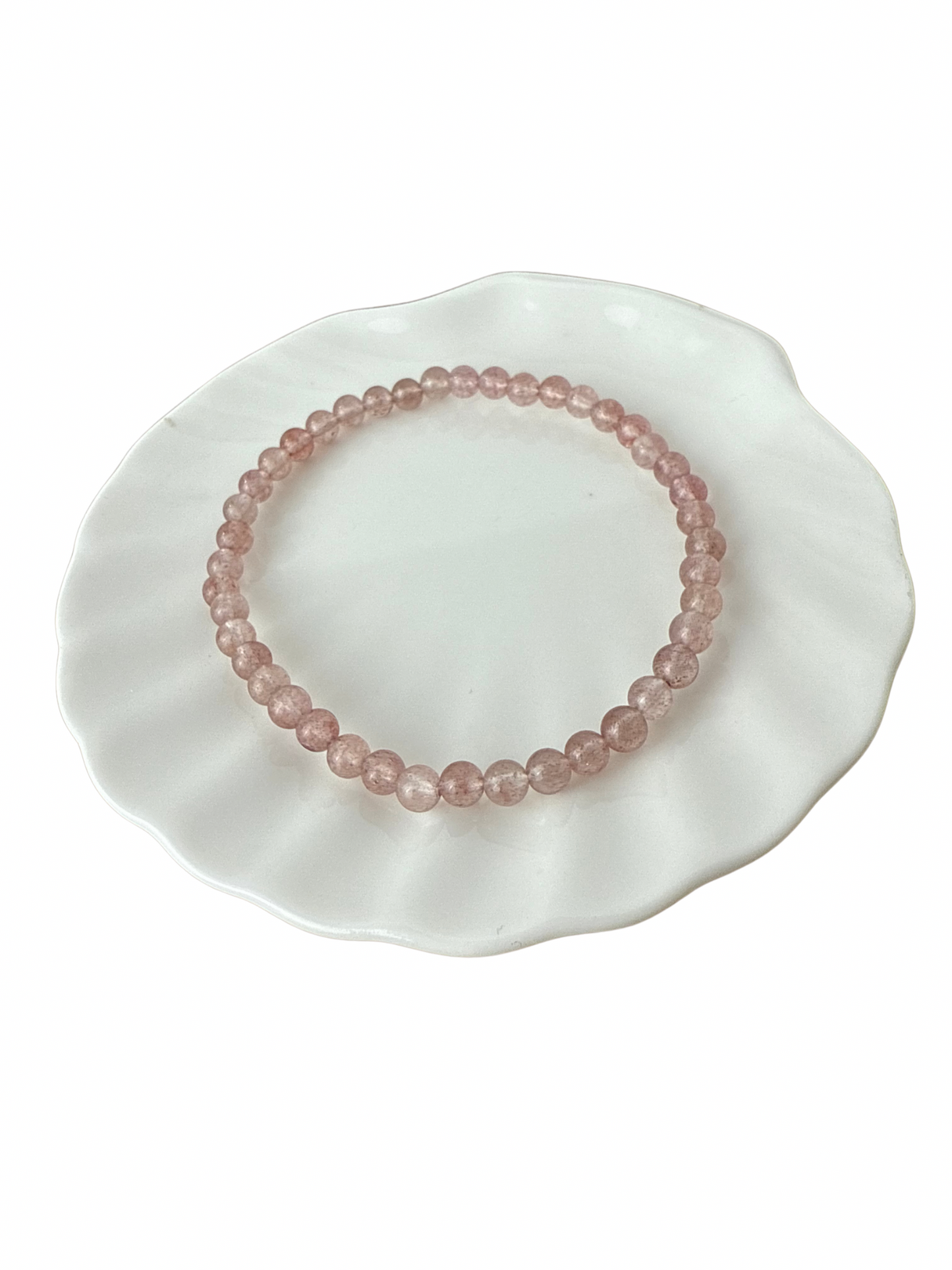 Strawberry quartz bracelet ball 4 mm