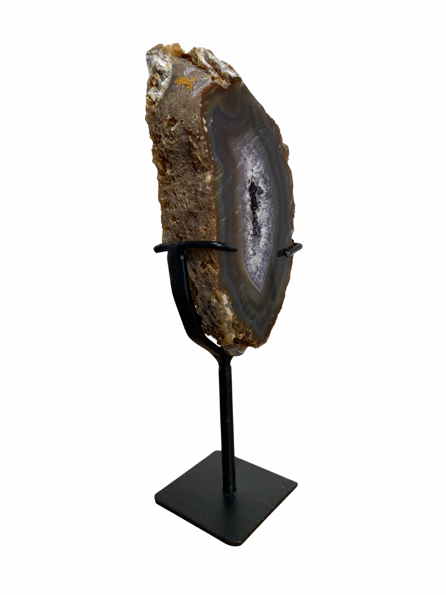 Agate tower with druzy Amethyst