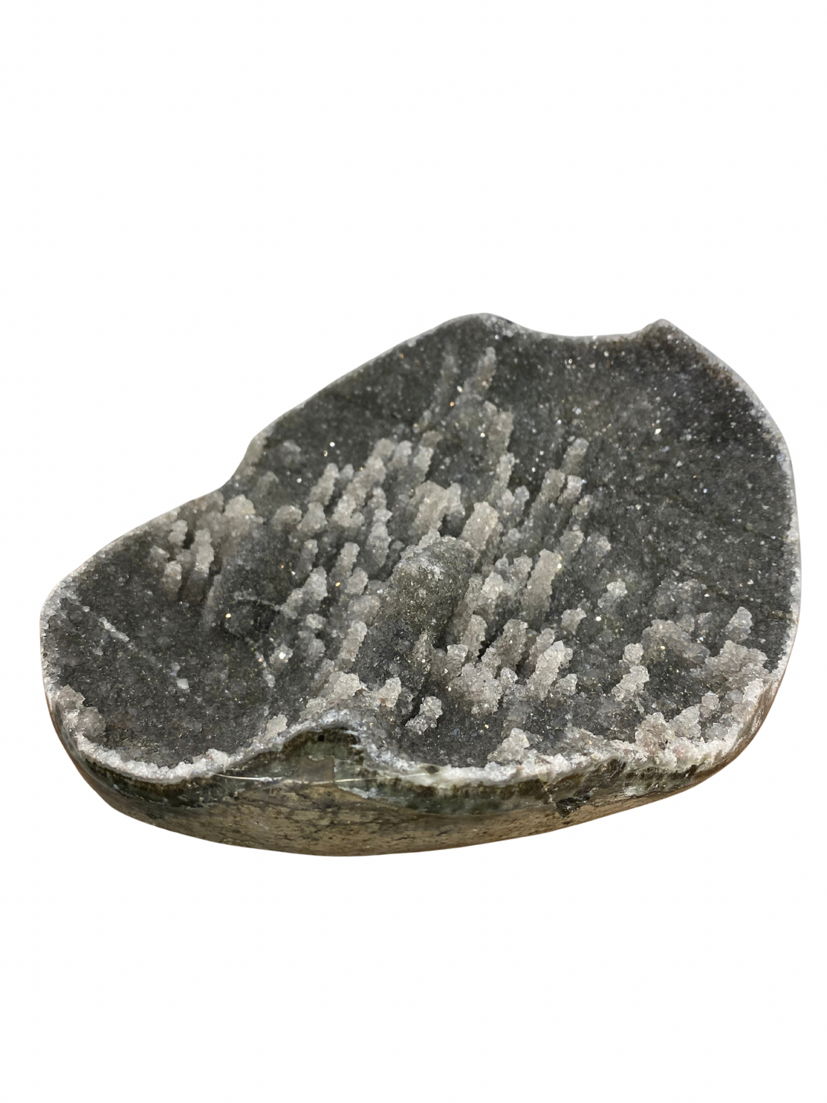 Zwarte Galaxy Amethist geode met stalactiet kristallen (Uruguay) | 1,8 kg
