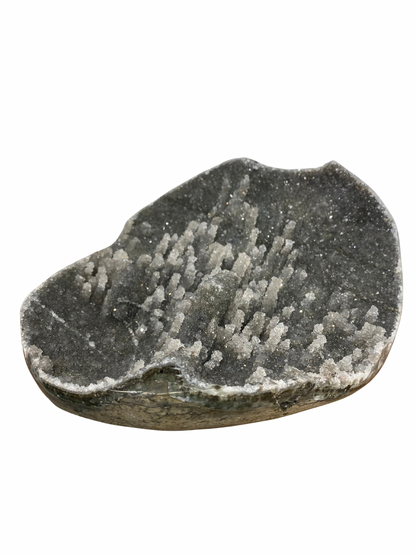 Zwarte Galaxy Amethist geode met stalactiet kristallen (Uruguay) | 1,8 kg