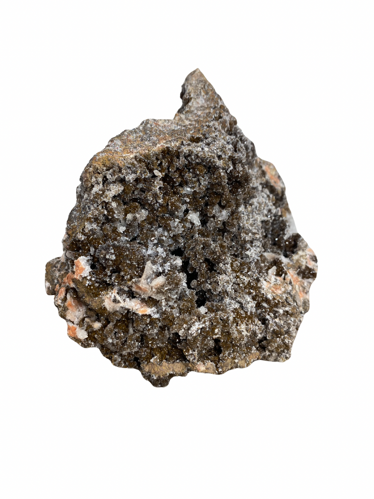 Mangaan Kwarts met Druzy Hematiet kristallen (Manganiet)