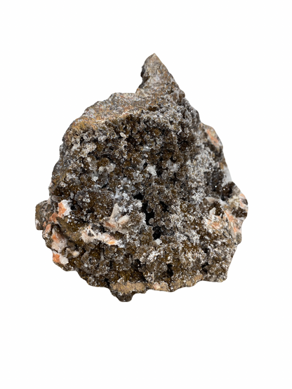 Mangaan Kwarts met Druzy Hematiet kristallen (Manganiet)