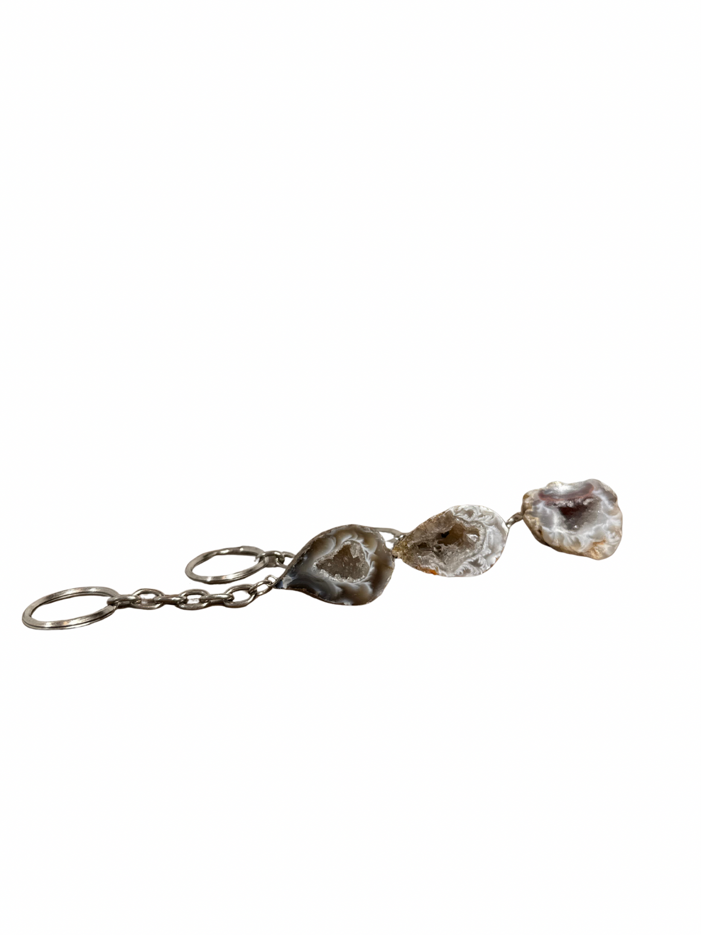 Agate geode keychain