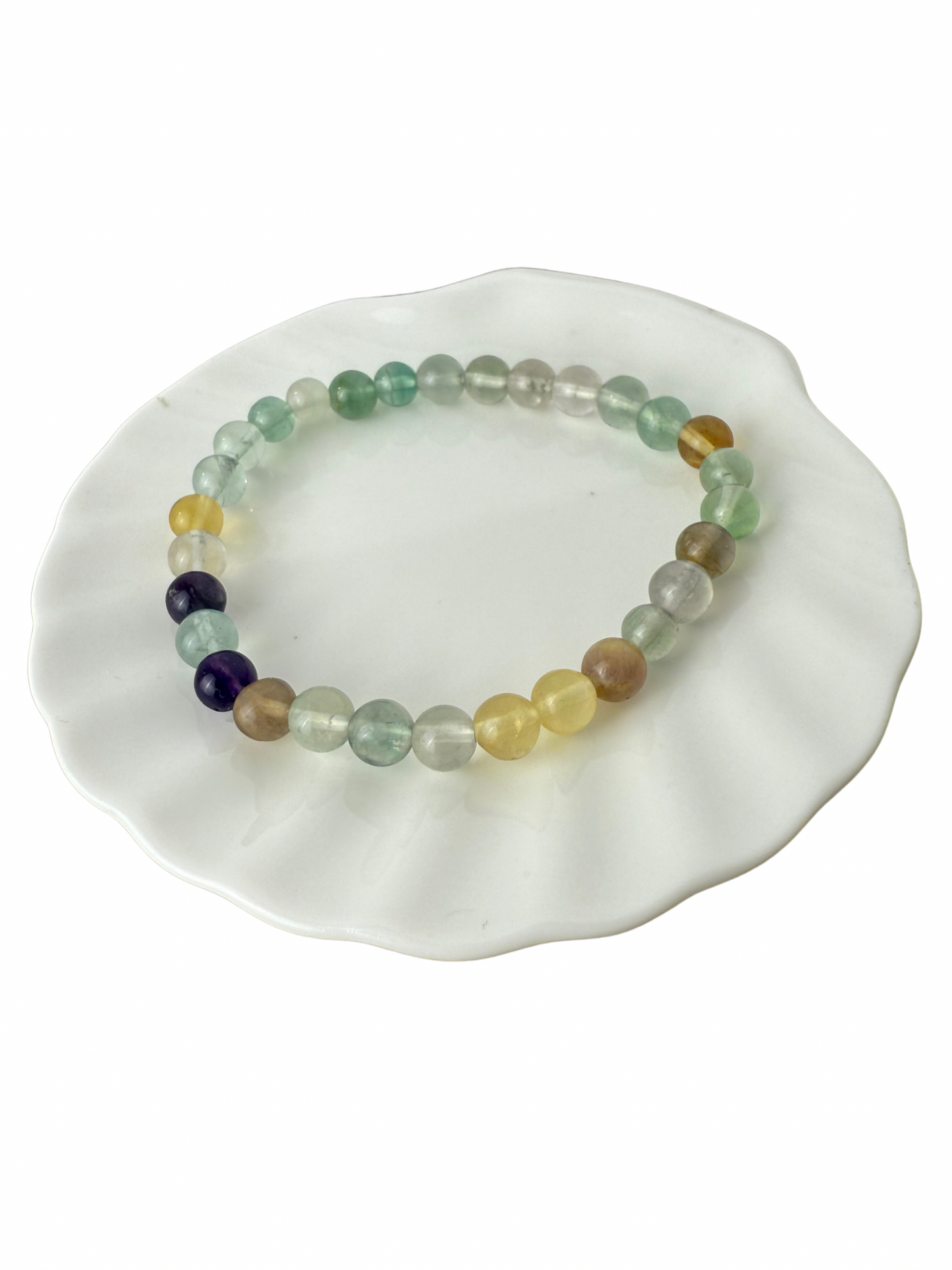 Fluorite bracelet ball 6 mm