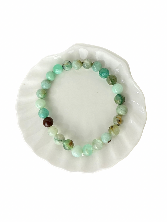 Chrysopraas kogelarmband 8 mm