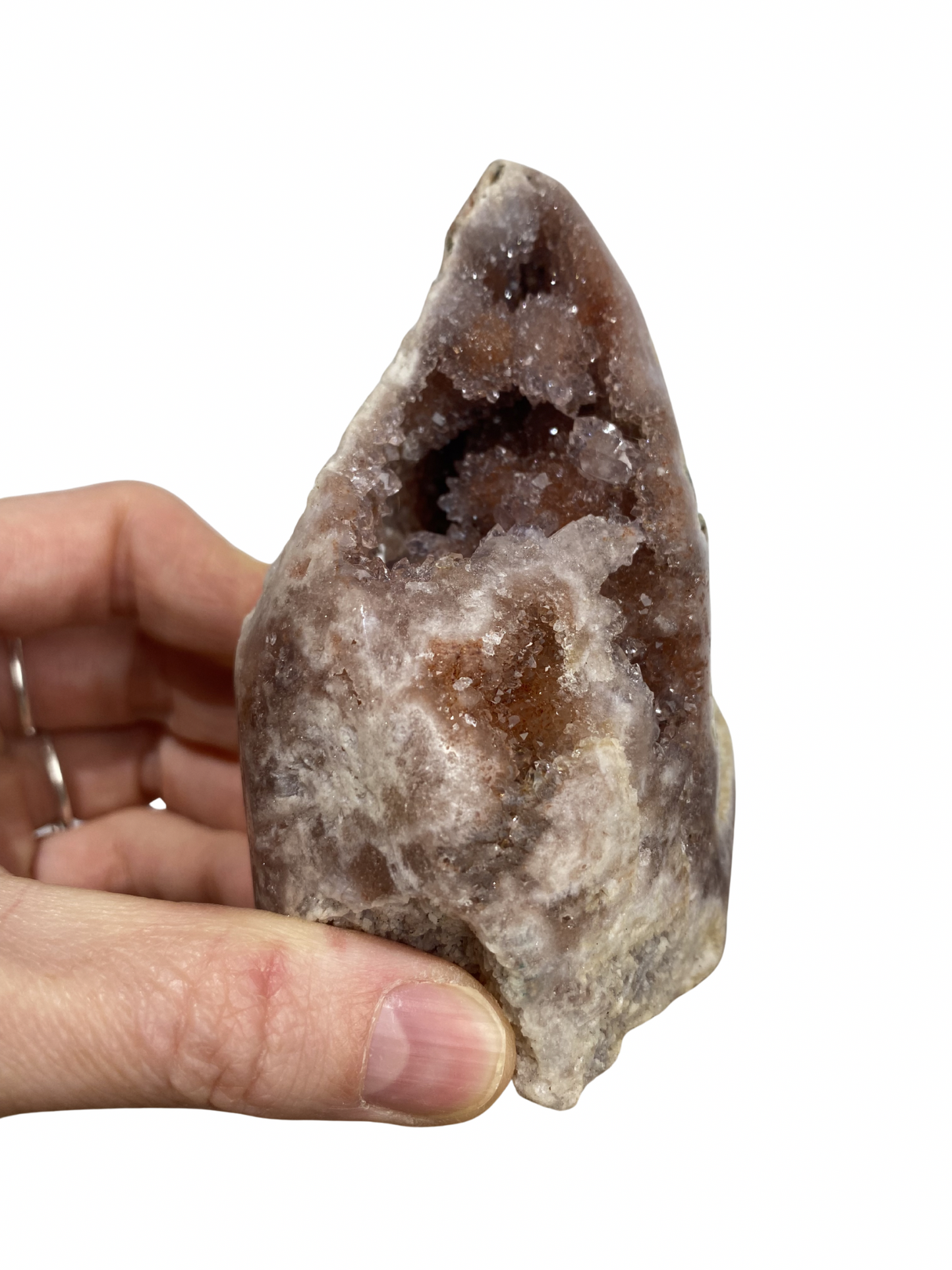 Roze Amethist (Chalcedoon) op standvlak