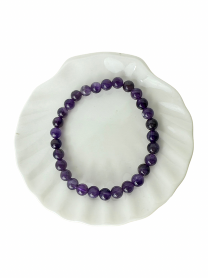 Amethyst bracelet ball 6 mm