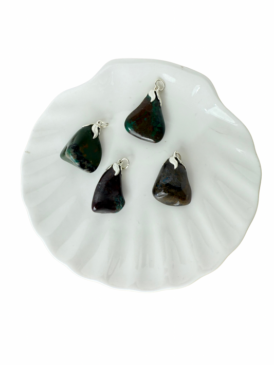 Olivia tumbled stone pendant Chrysocolla