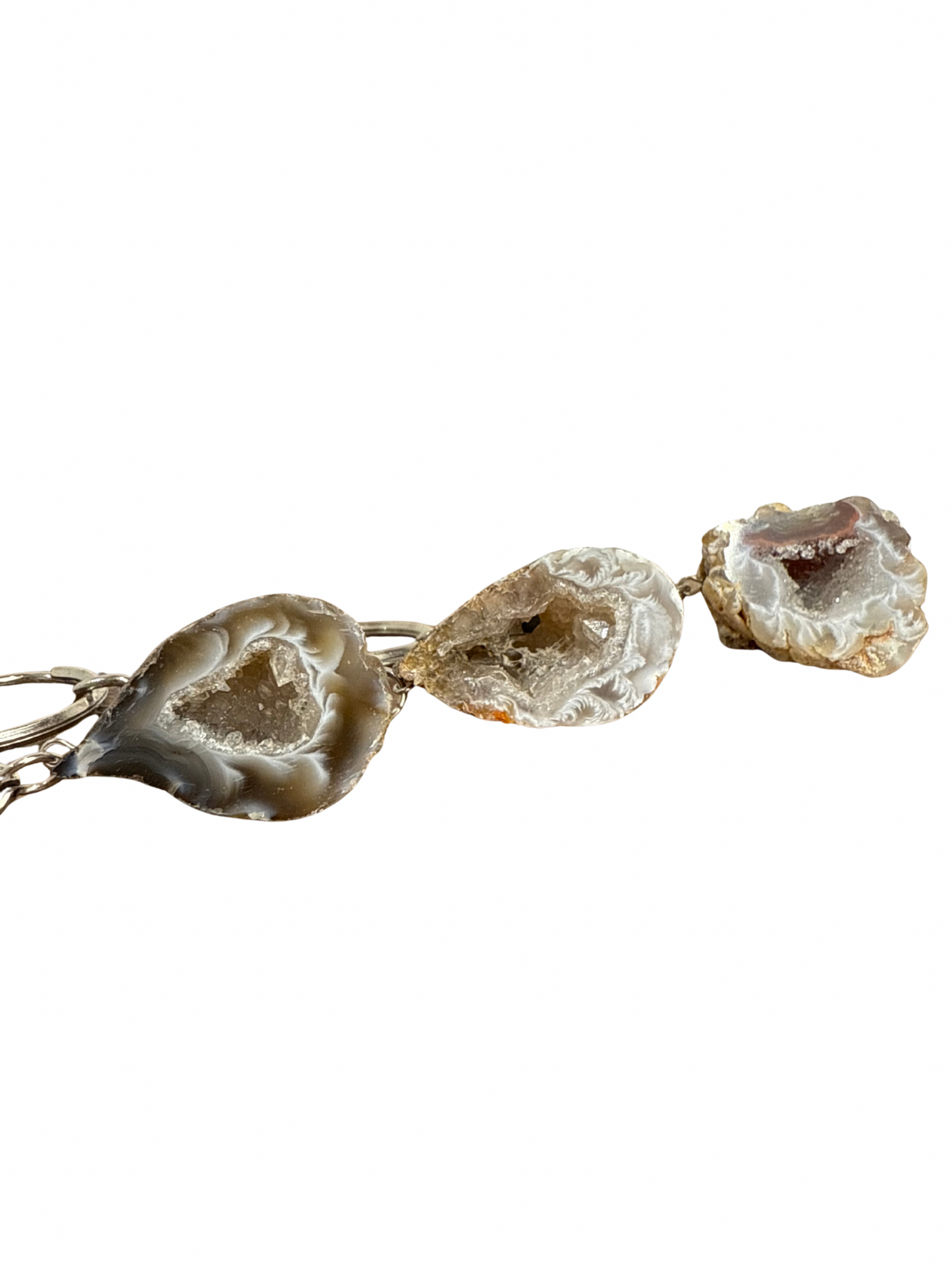 Agate geode keychain