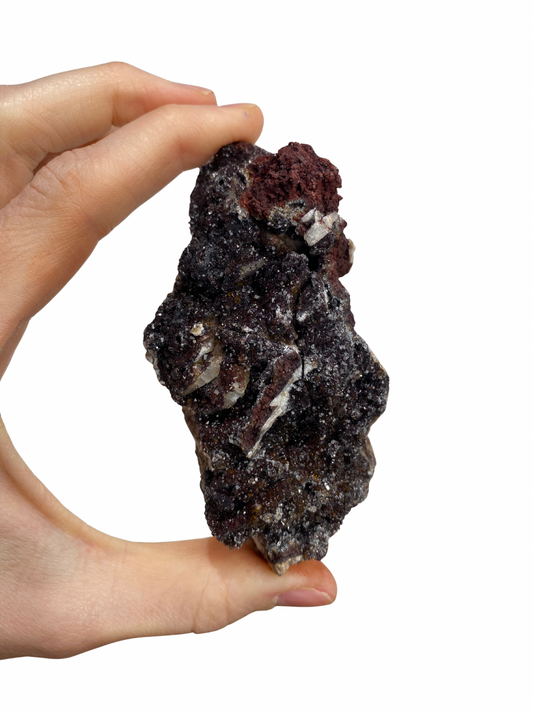 Mangaan Kwarts met Druzy Hematiet kristallen (Quartz Manganesse) 1