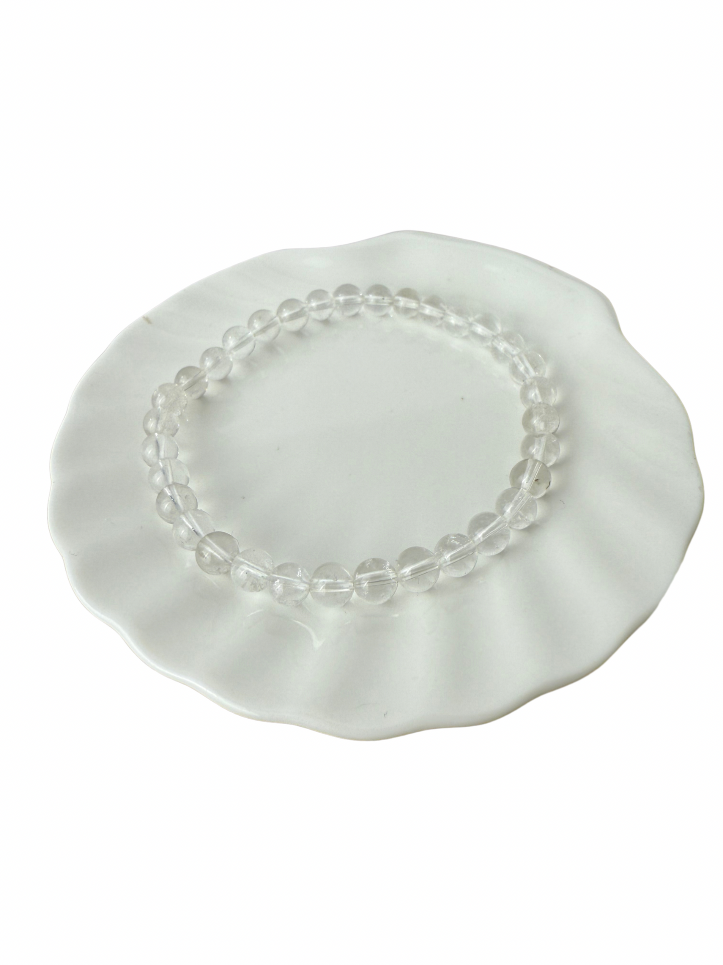 Rock crystal bracelet ball 6 mm