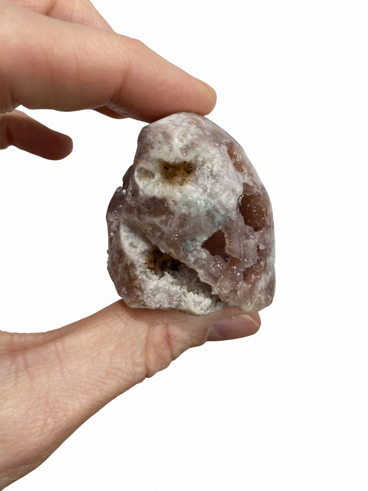 Roze Amethist (Chalcedoon) op standvlak