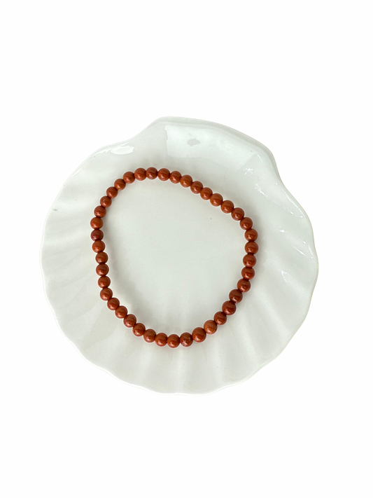Rode Jaspis kogelarmband 4 mm