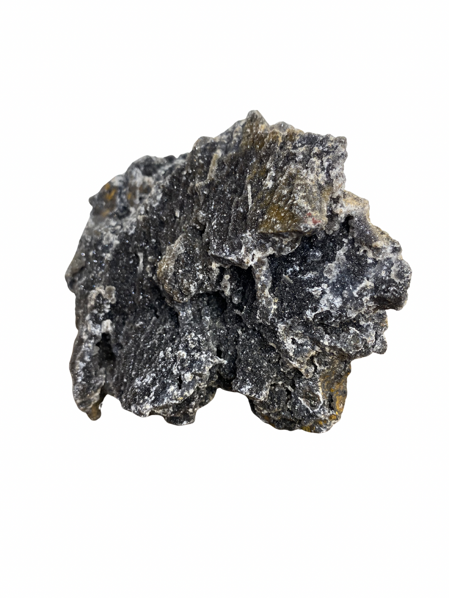 Mangaan Kwarts met Druzy Hematiet kristallen (Manganiet)