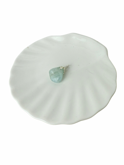 Olivia tumbled stone pendant Aquamarine