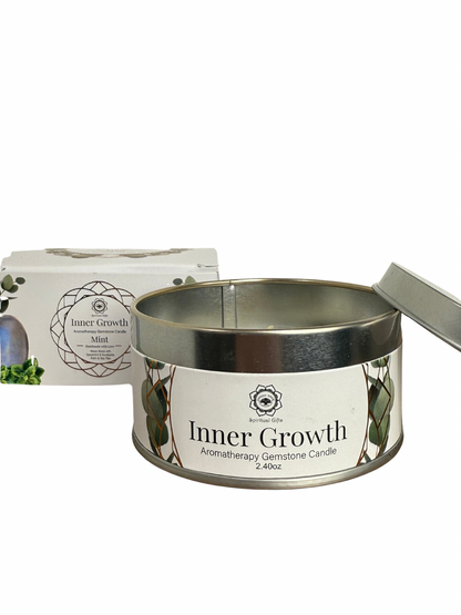 Gemstone scented candle Green Tree: Inner Growth - Mint