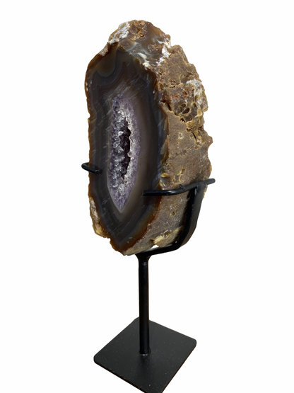 Agate tower with druzy Amethyst