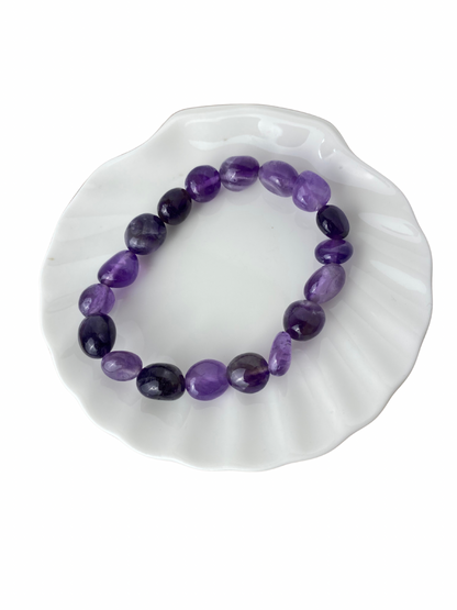 Amethist trommelsteen armband