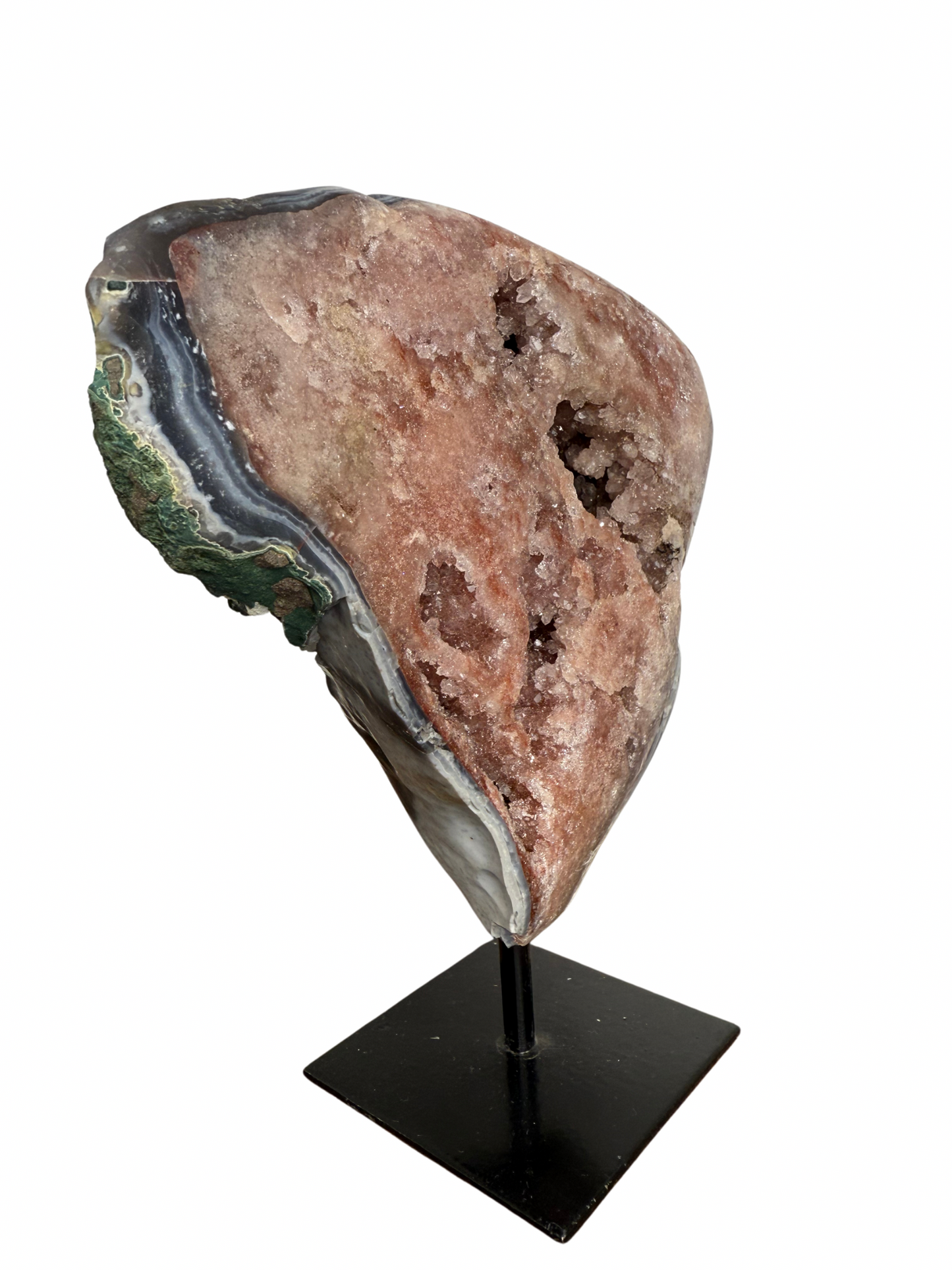 Roze Amethist (Chalcedoon) op standaard