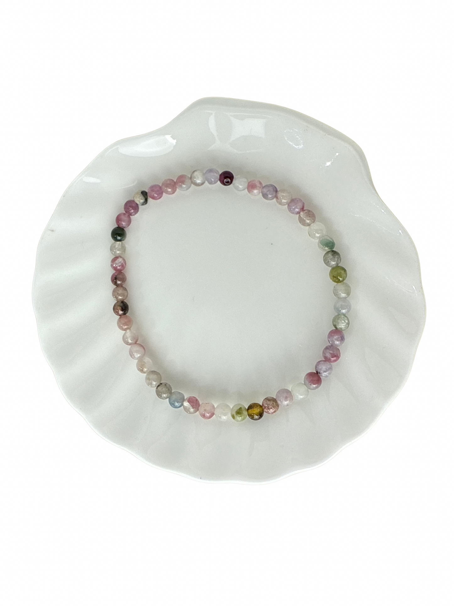 Toermalijn mix kogelarmband 4 mm