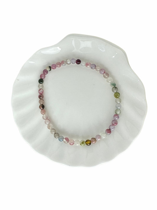 Toermalijn mix kogelarmband 4 mm