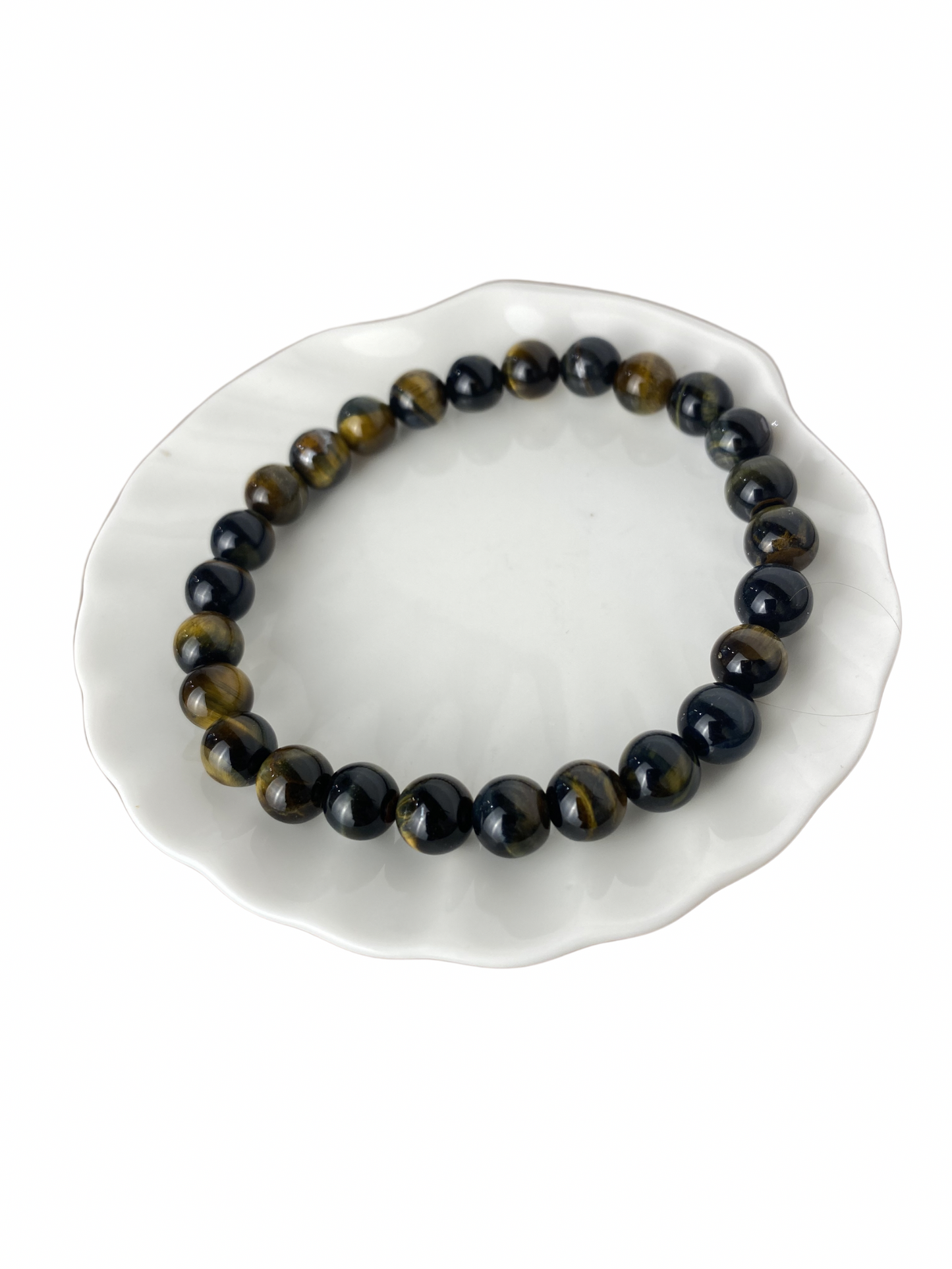 Tijgeroog kogelarmband 8 mm (21 cm)