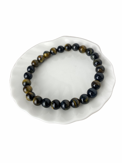Tijgeroog kogelarmband 8 mm (21 cm)