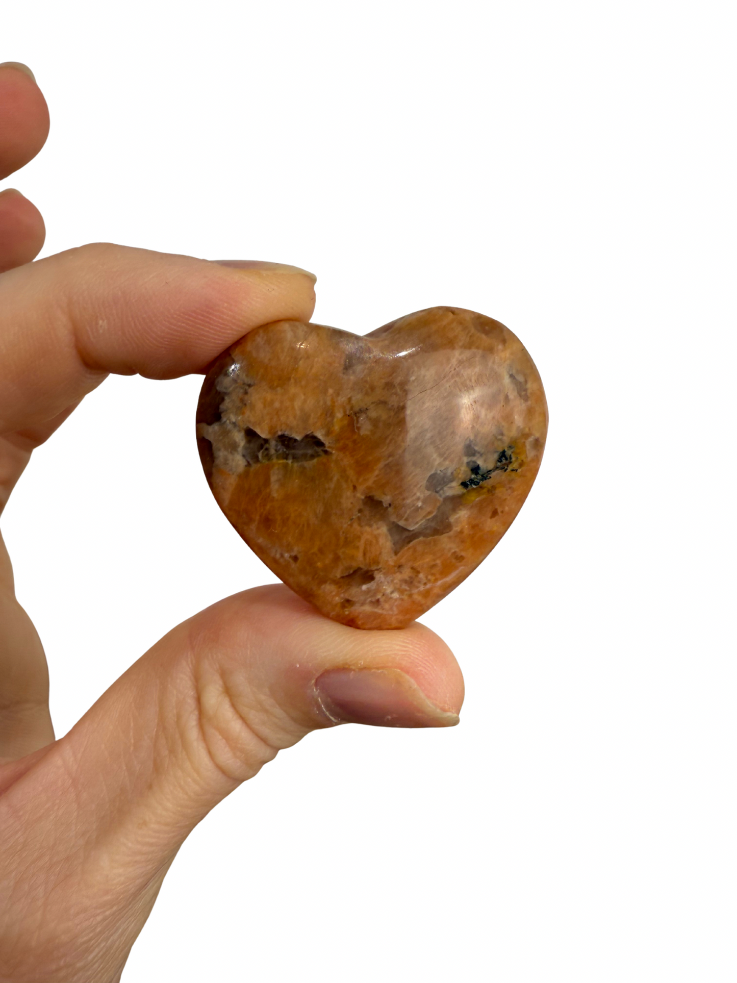 Peach Moonstone heart