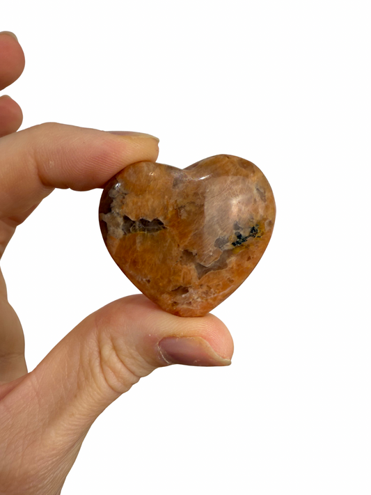 Peach Moonstone heart