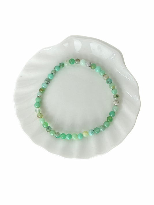 Chrysopraas kogelarmband 4 mm