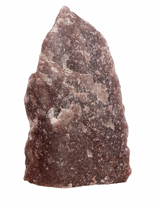 Raw Fuchsite sculpture on a stand