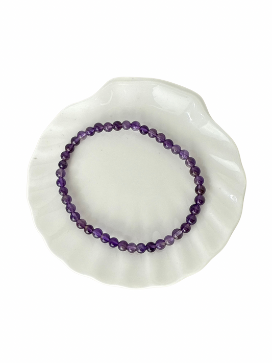 Amethist kogelarmband 4 mm