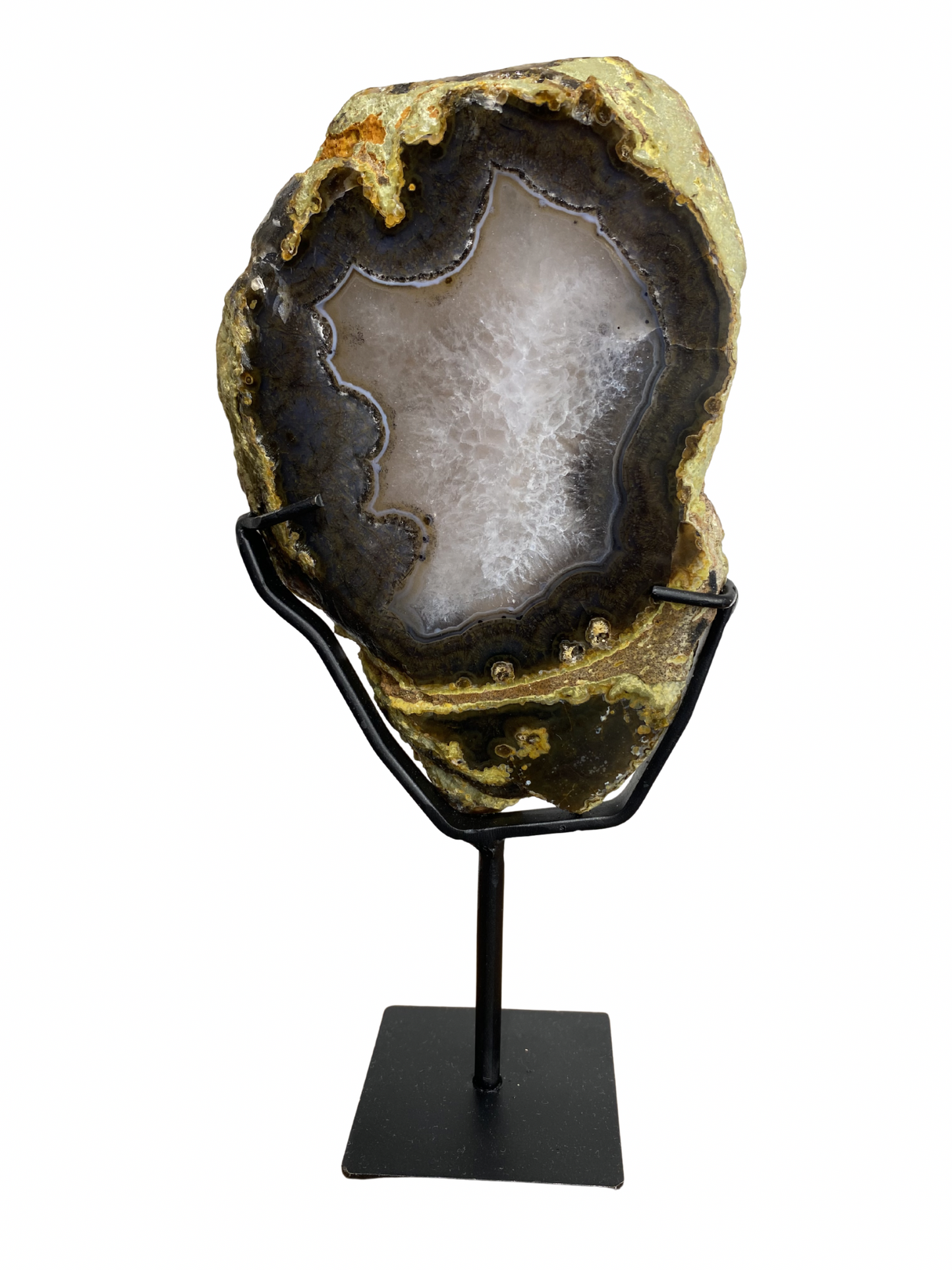 Agate tower with druzy Amethyst
