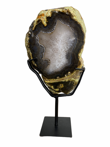 Agate tower with druzy Amethyst